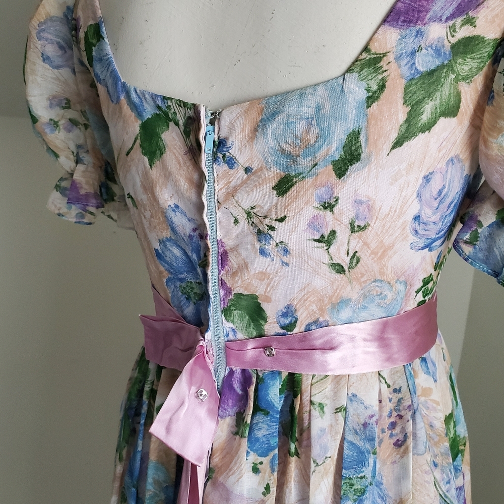 70s Vintage Floral Print Maxi Dress - Picture 10 of 12
